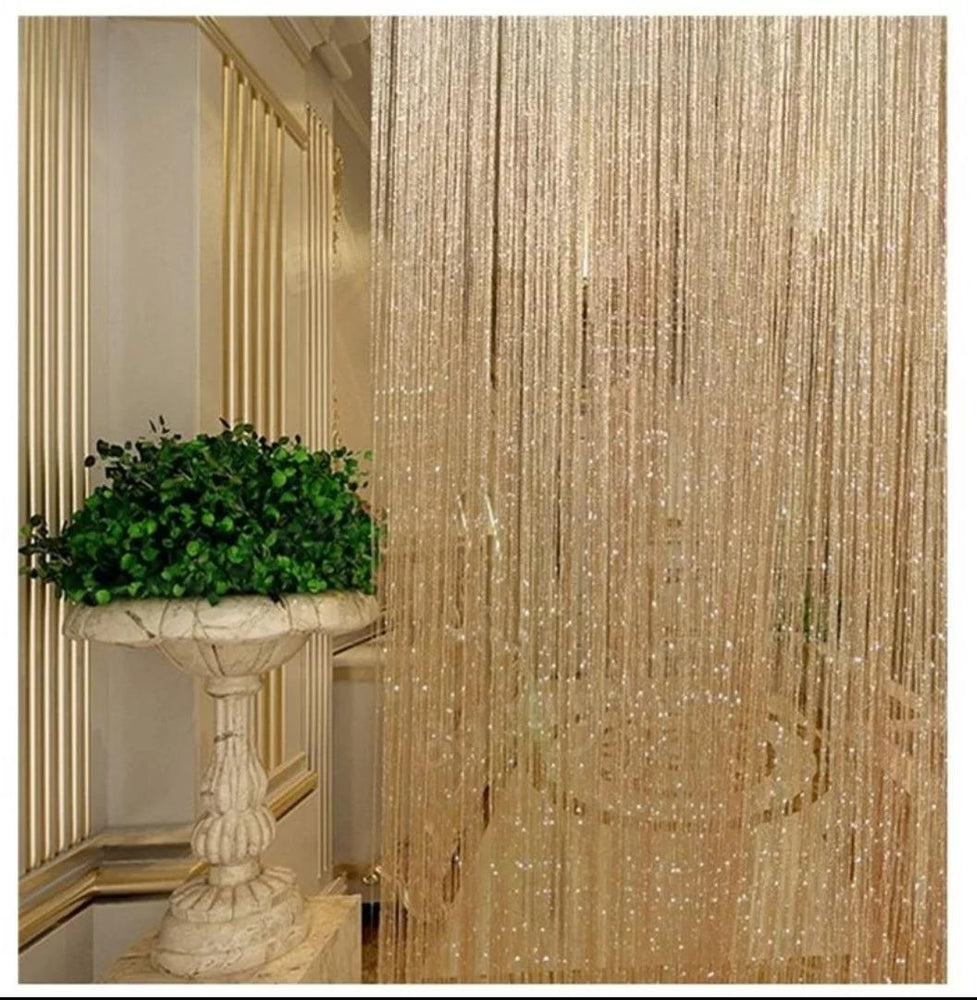 Golden Foil Decor Curtains - Perfect Backdrop Accessory, 1 Pc.