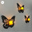 MDF Wall Decor Butterflies, Pack of 3